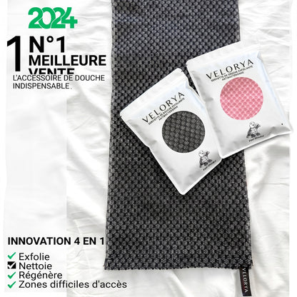 SERVIETTE DE DOUCHE EXFOLIANTE ANTIBACTÉRIENNE VELORYA
