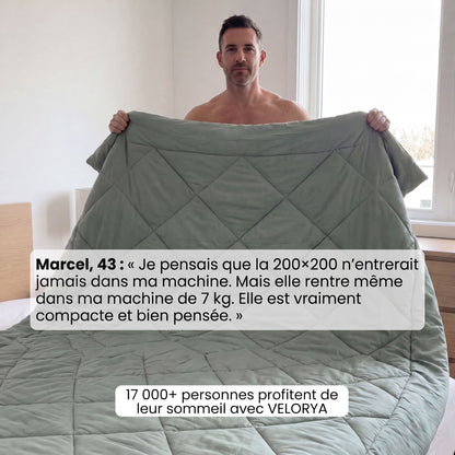 Couette VELORYA – La couette 2-en-1 à séchage rapide qui rend les draps superflus