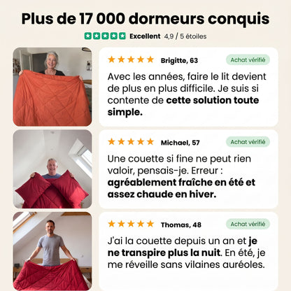 Couette VELORYA – La couette 2-en-1 à séchage rapide qui rend les draps superflus