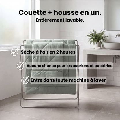 Couette VELORYA – La couette 2-en-1 à séchage rapide qui rend les draps superflus