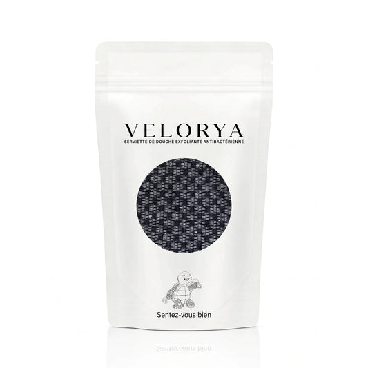 SERVIETTE DE DOUCHE EXFOLIANTE ANTIBACTÉRIENNE VELORYA